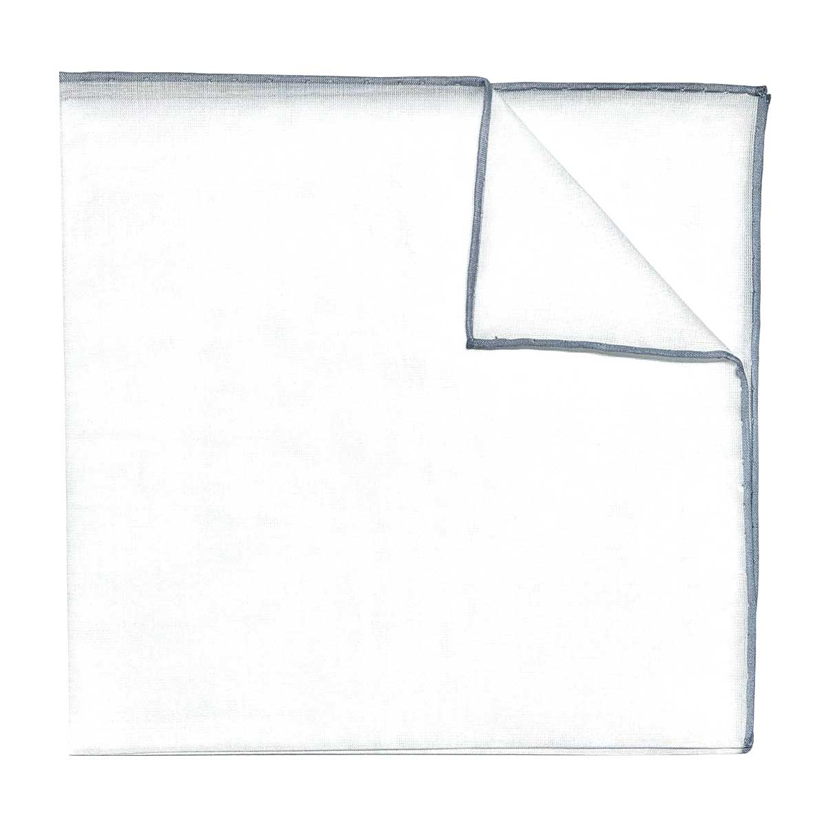 Atrani Coloured Edge Batiste Cotton Pocket Square In