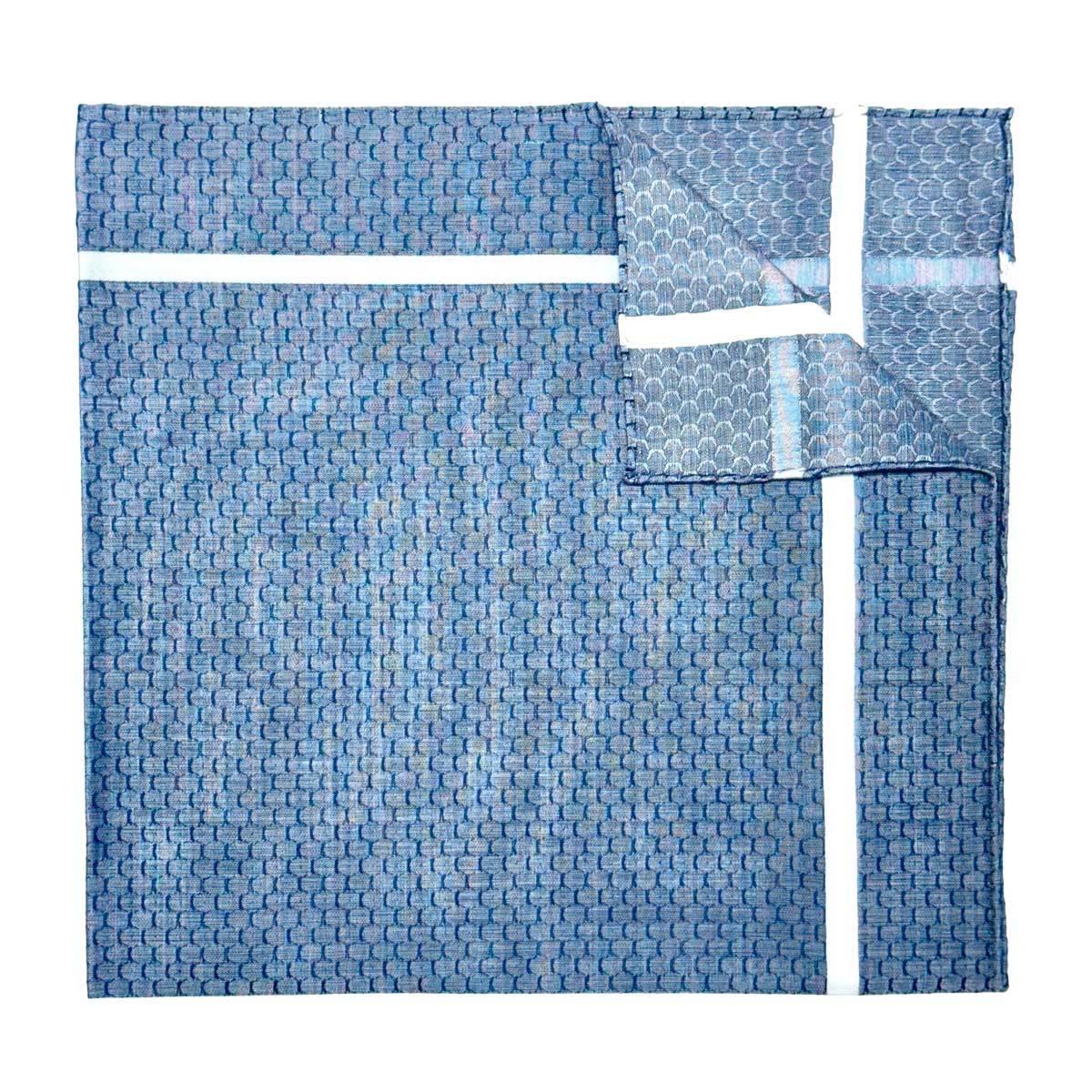 Molitor Honeycomb Batiste Cotton Pocket Square In