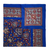 Italian Cotton Floral Paisley Handkerchief In Electric