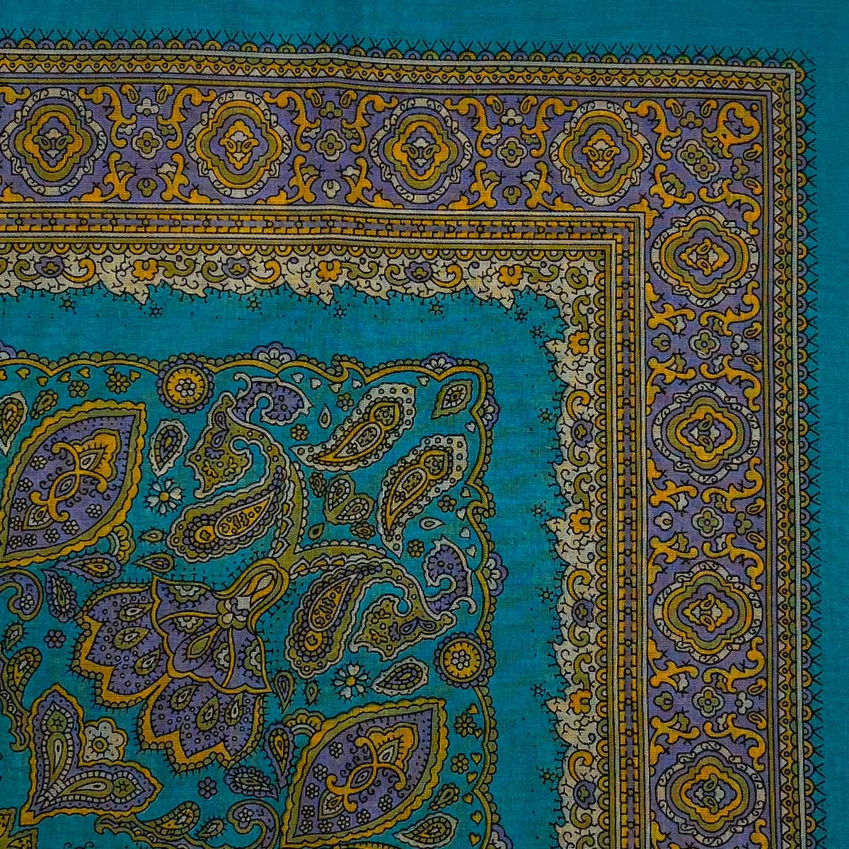 Italian Cotton Floral Paisley Handkerchief In