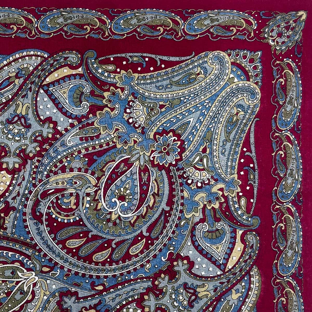 Italian Cotton Floral Paisley Handkerchief In