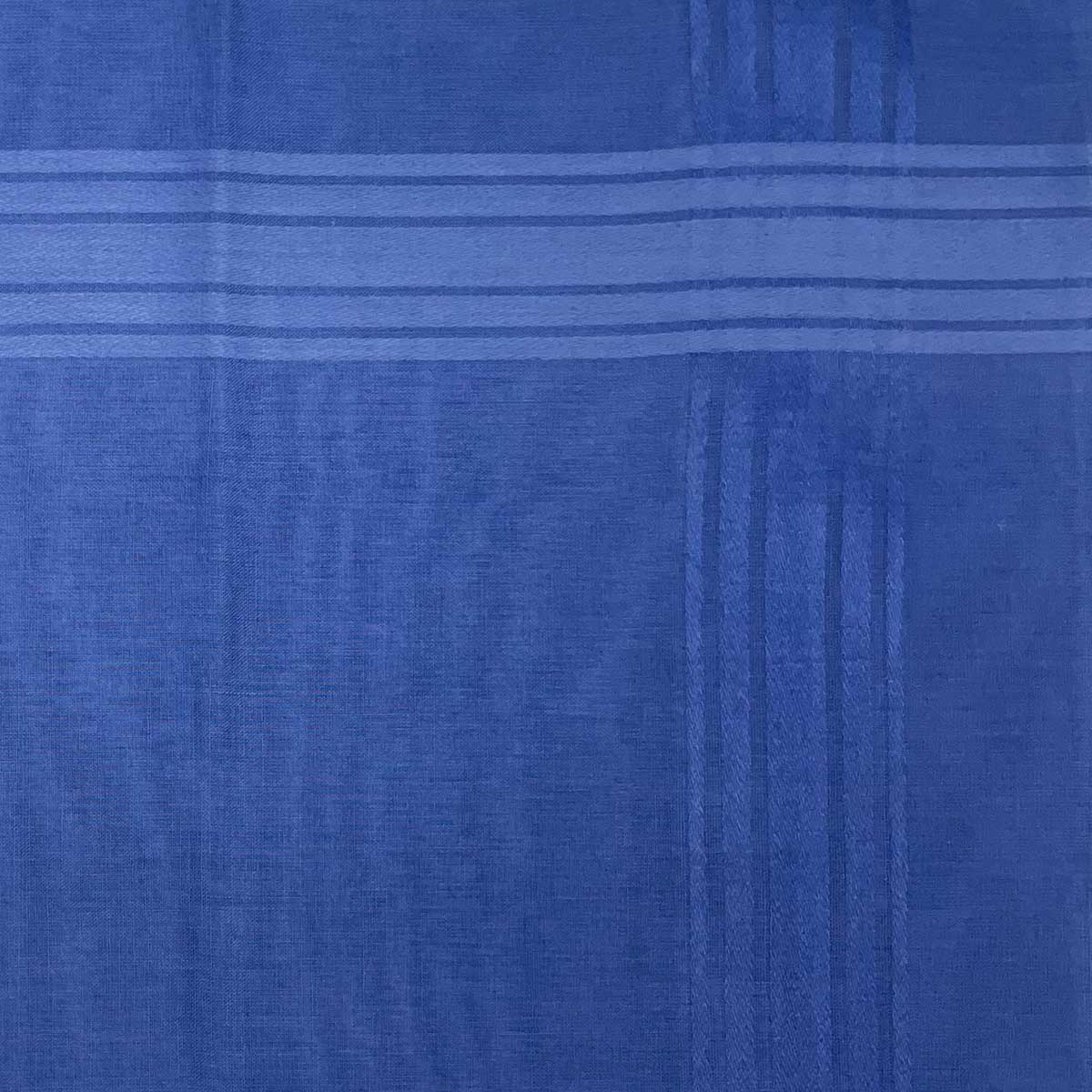 Italian Cotton Satin Border Bandana Handkerchief In Cornflower