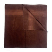 Italian Cotton Satin Border Bandana Handkerchief In Umber Brown
