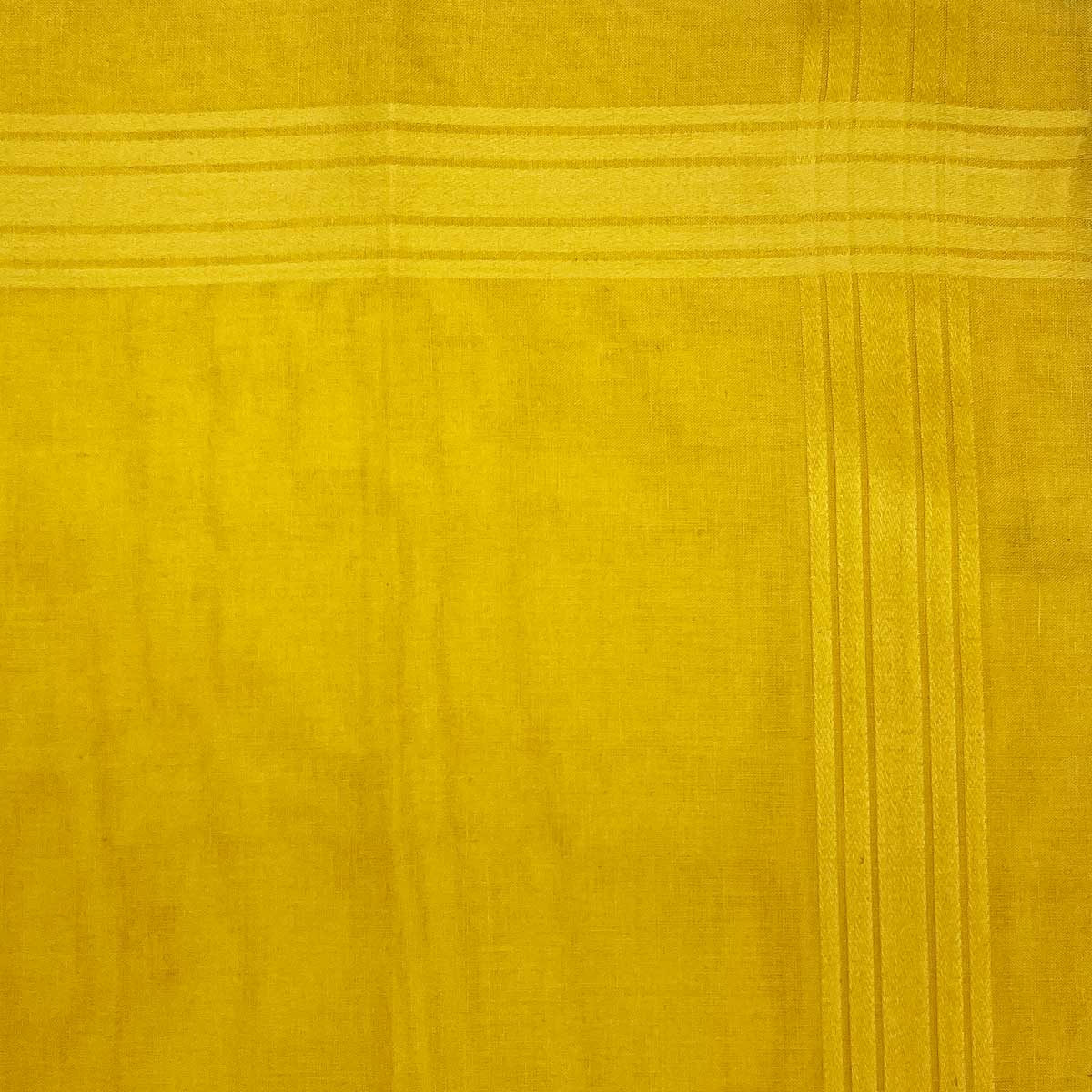 Italian Cotton Satin Border Bandana Handkerchief In Lemon