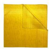 Italian Cotton Satin Border Bandana Handkerchief In Lemon