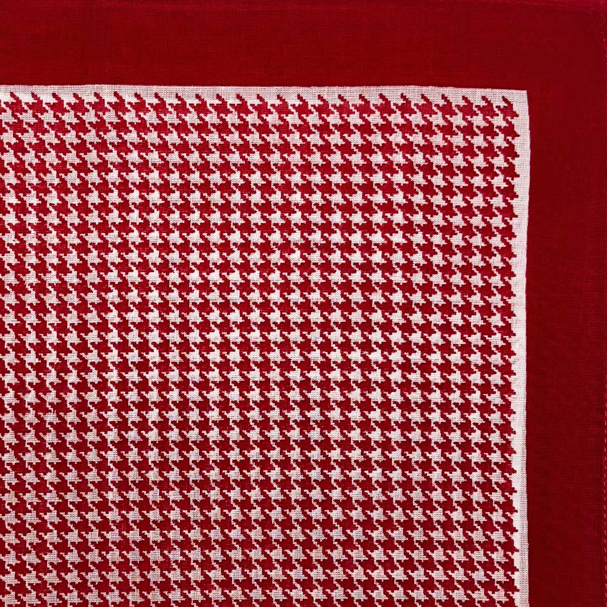 Italian Cotton Dogtooth Handkerchief In Red