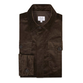 Cotton Corduroy Safari Jacket in Olive