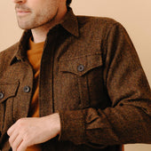 Herringbone Tweed Safari Jacket in Ashdown