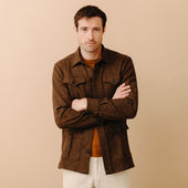 Herringbone Tweed Safari Jacket in Ashdown