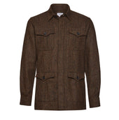 Herringbone Tweed Safari Jacket in Ashdown