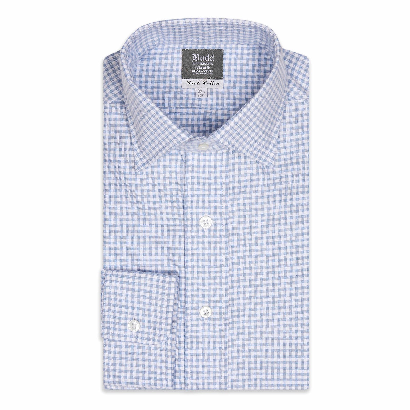 Tailored Fit Flanello Brushed Cotton Gingham Shirt In