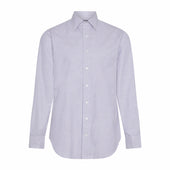 Tailored Fit Flanello Brushed Cotton Gingham Shirt In And Coffee