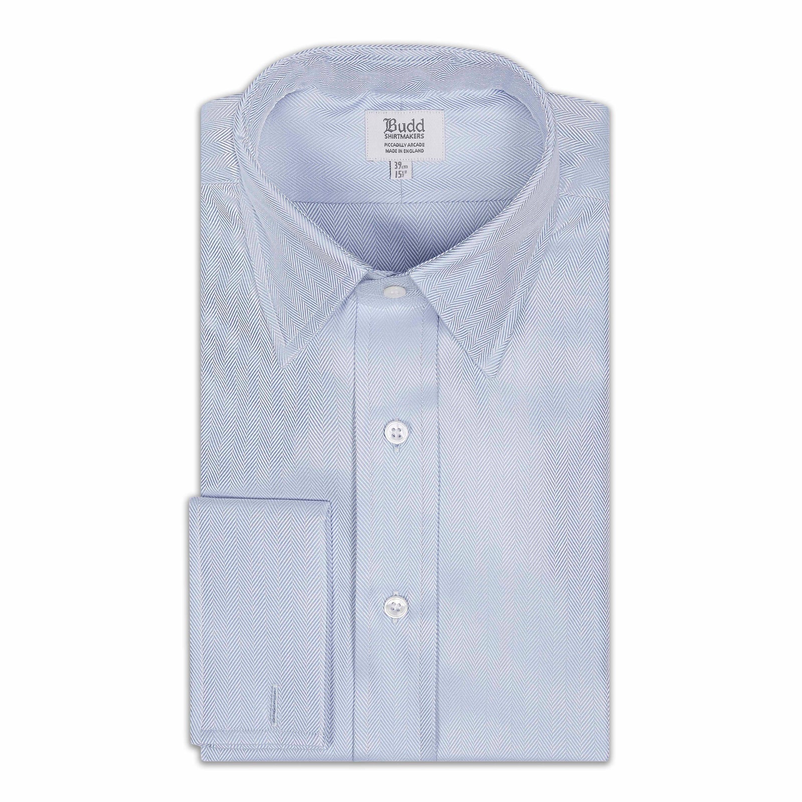 Classic Fit Wide Herringbone Double Cuff Shirt In