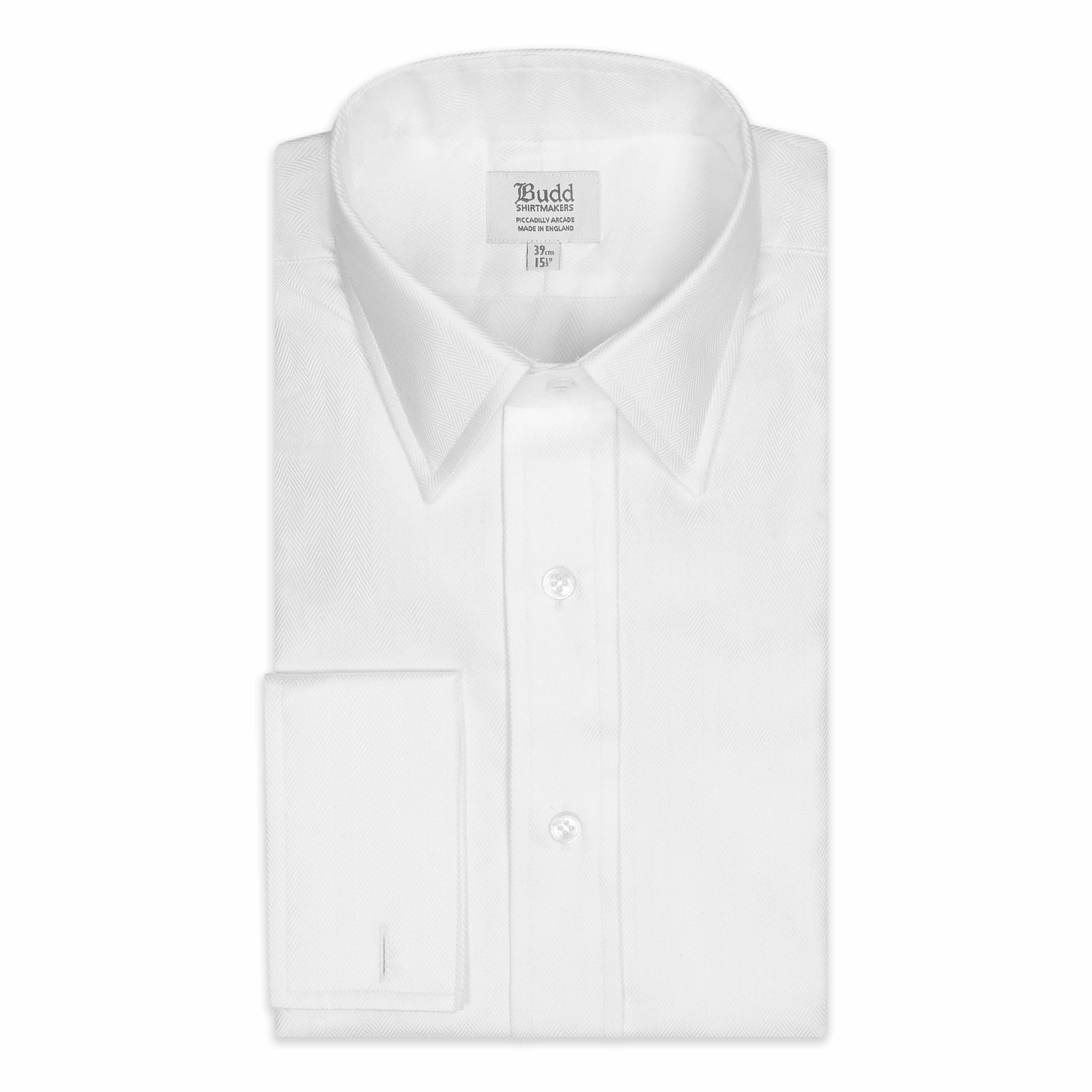 Classic Fit Wide Herringbone Double Cuff Shirt In
