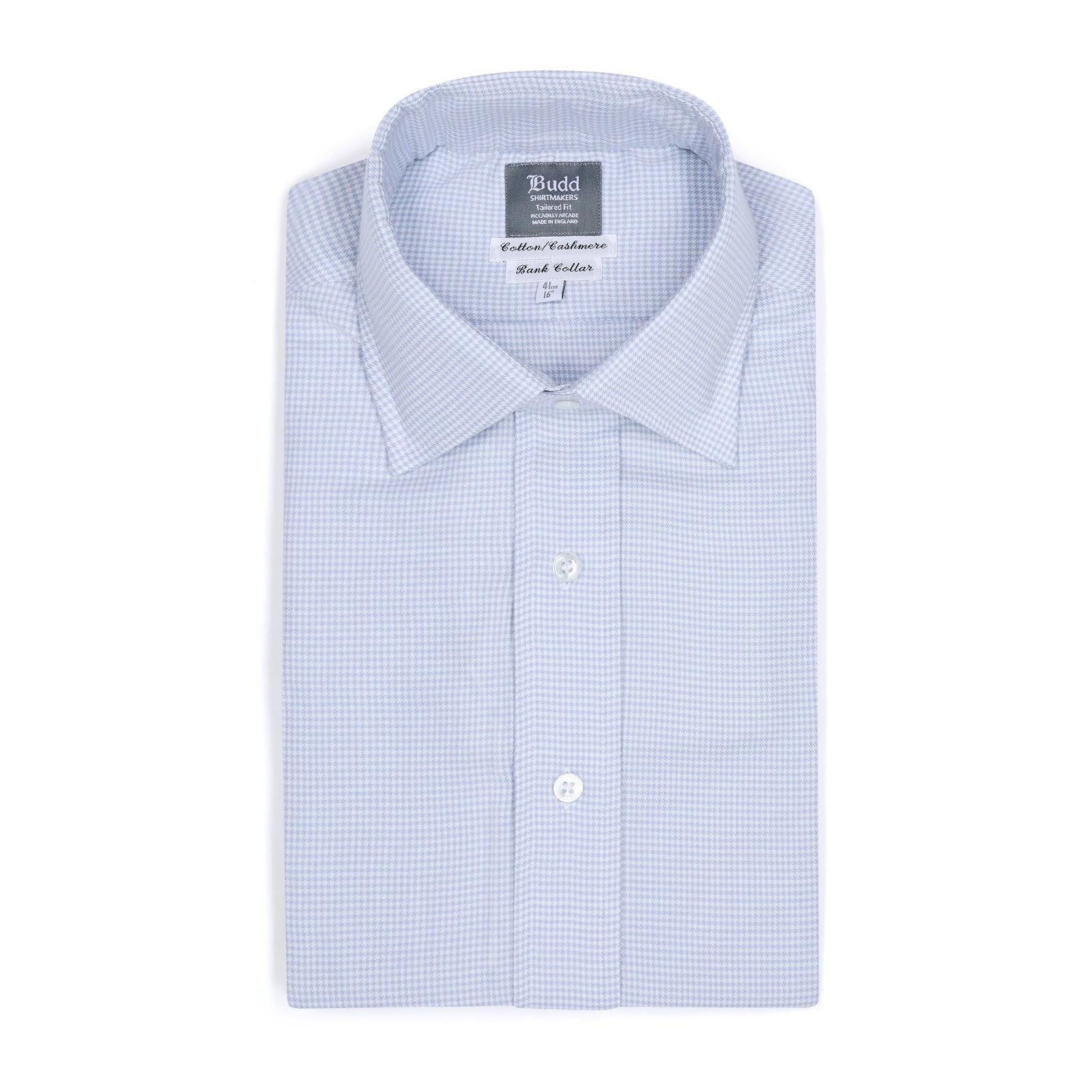 Tailored Fit Puppytooth Cotton And Cashmere Shirt In