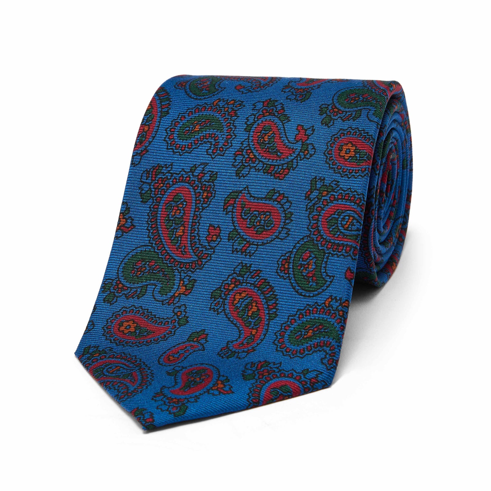 Classic Paisley Motif Madder Silk Tie In Lido
