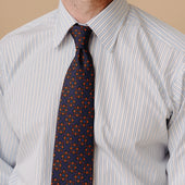 Geometric Motif Madder Silk Tie in Chestnut