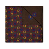 Abstract Target Motif Silk Pocket Square in Sable