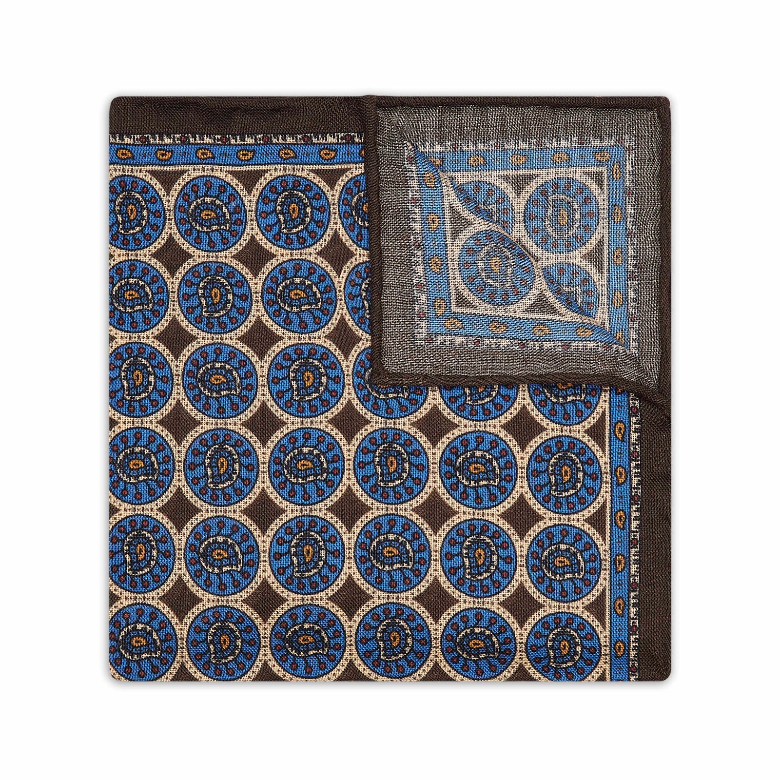 Feather Tablet Silk And Wool Pocket Square In Sable