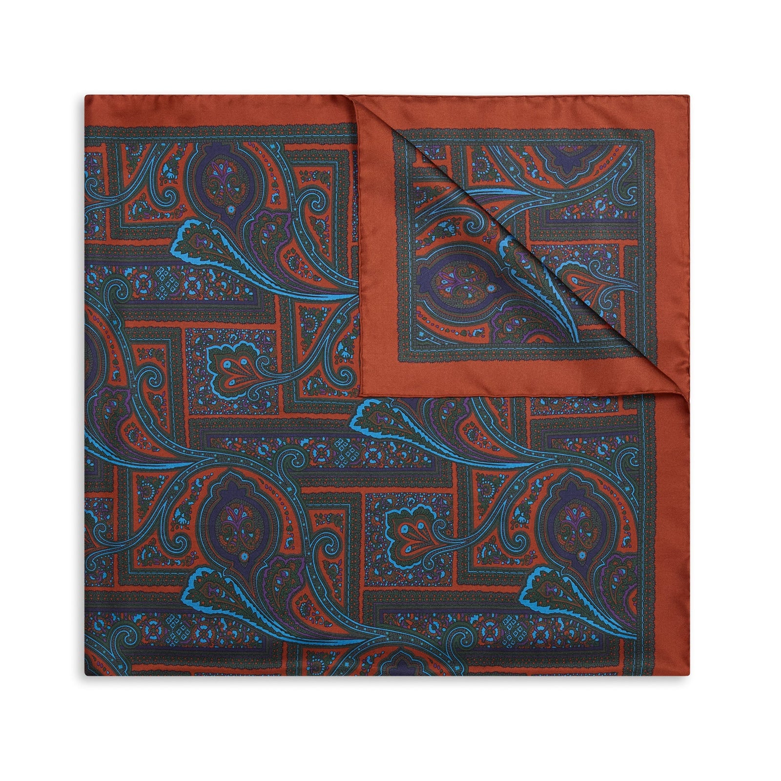 Grand Paisley Madder Silk Neckerchief In