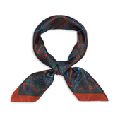 Grand Paisley Madder Silk Neckerchief in Amber