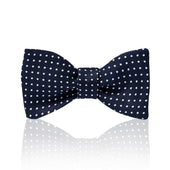 Mini Polka Dot Silk Adjustable Bow Tie In And White