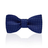 Mini Polka Dot Silk Adjustable Bow Tie In And White