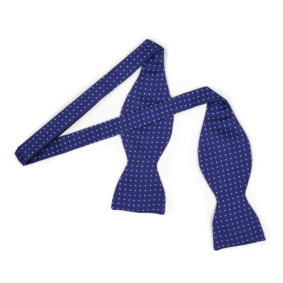 Mini Polka Dot Silk Adjustable Bow Tie In And White