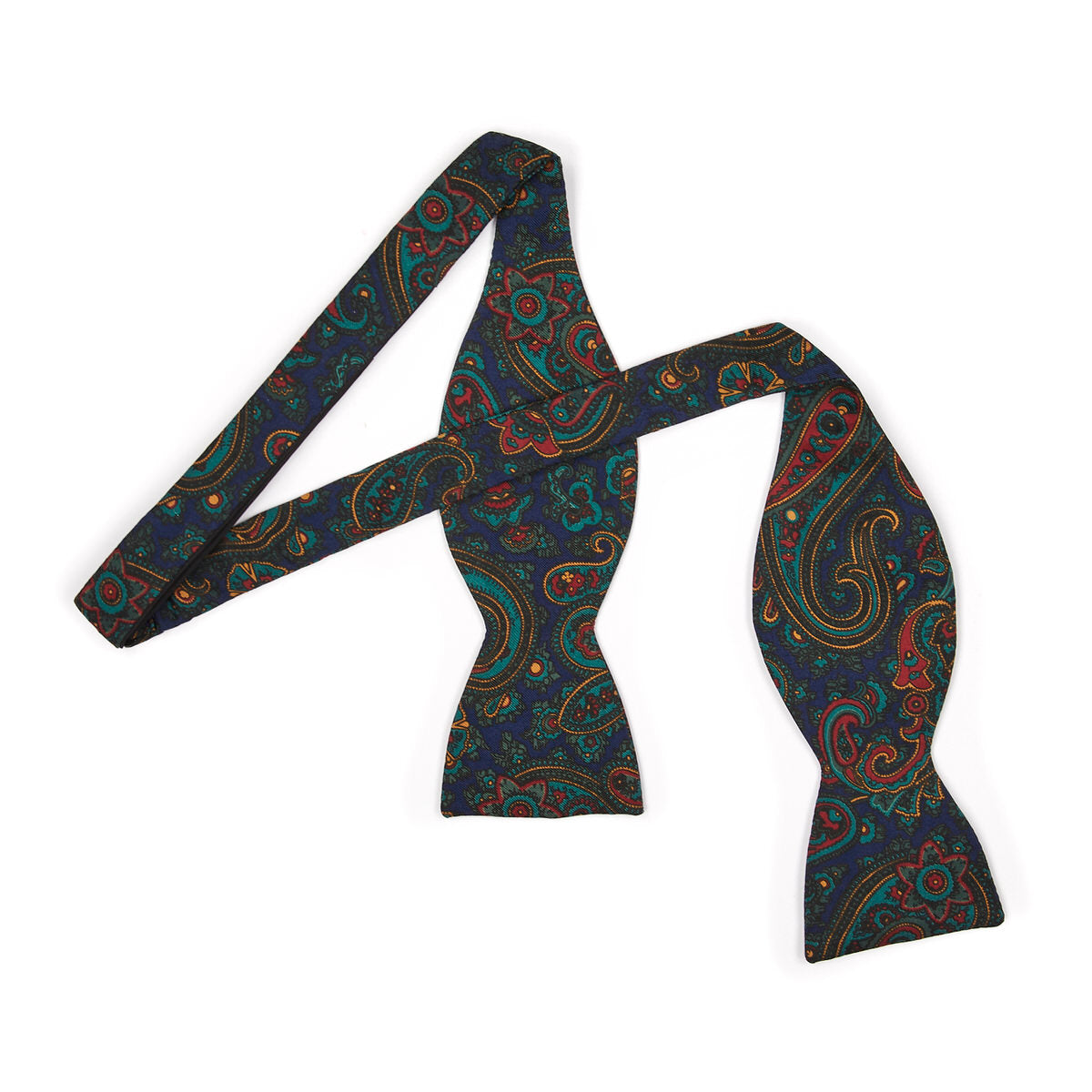 Paisley Madder Silk Adjustable Bow Tie In And Green