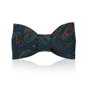 Paisley Madder Silk Adjustable Bow Tie In And Green