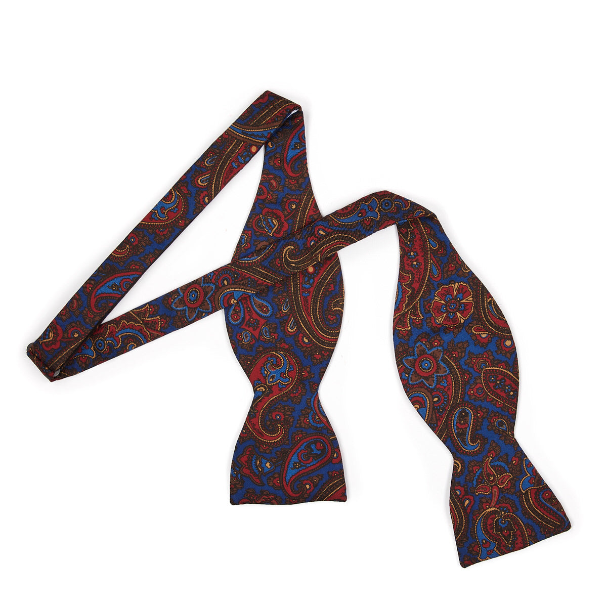 Paisley Madder Silk Adjustable Bow Tie In And Brown