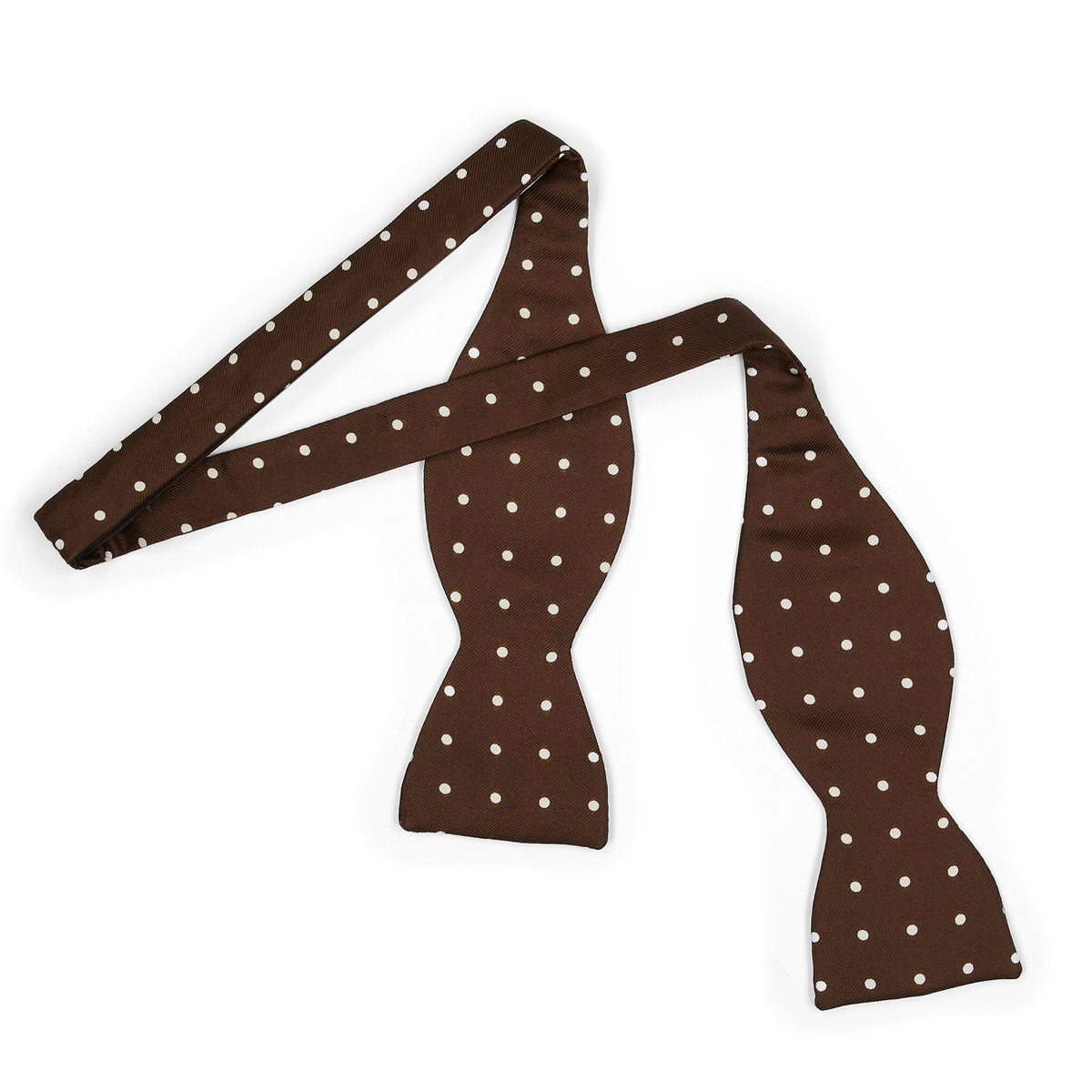 Polka Dot Silk Adjustable Bow Tie In And Cream