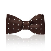 Polka Dot Silk Adjustable Bow Tie In And Cream