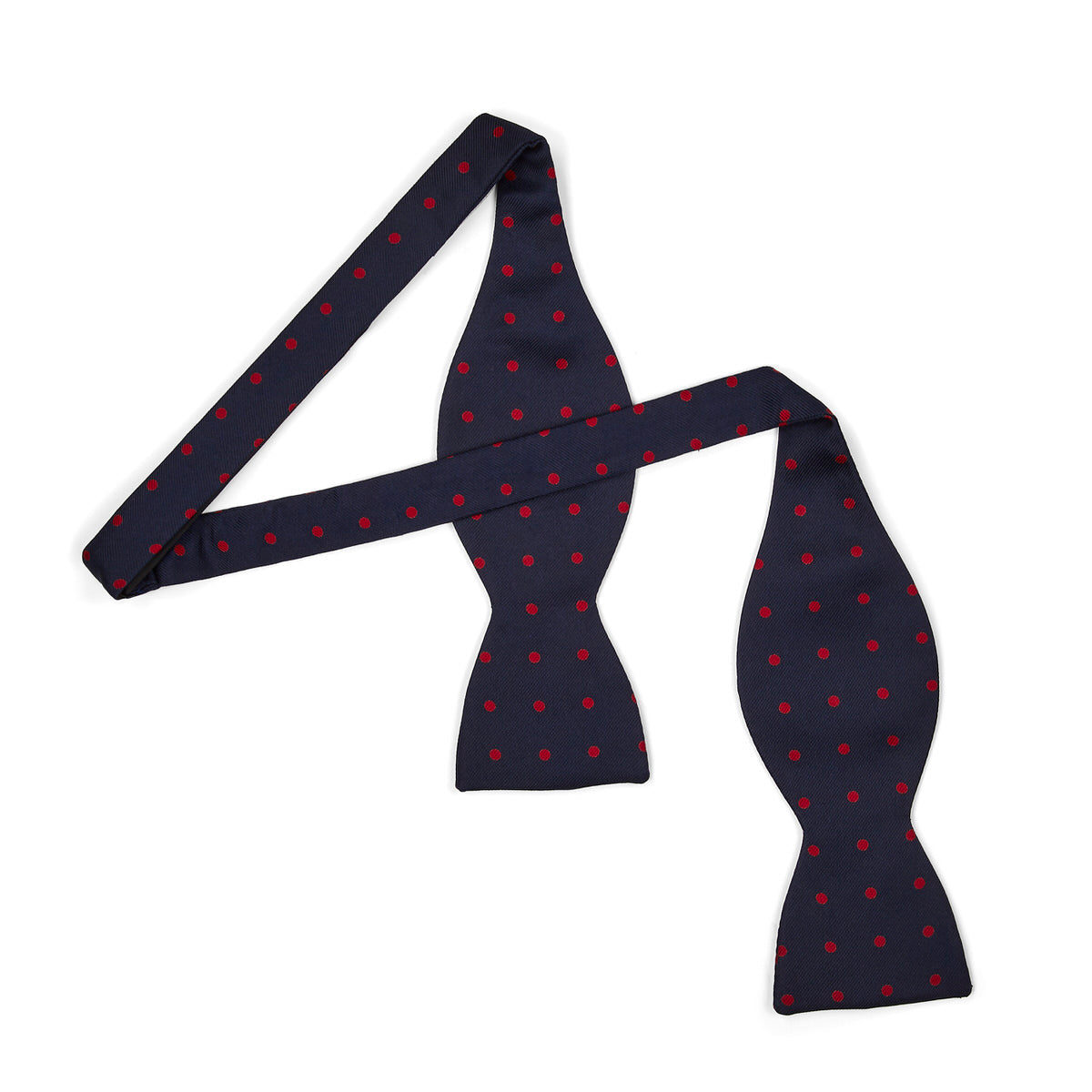 Polka Dot Silk Adjustable Bow Tie In And Red