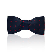 Polka Dot Silk Adjustable Bow Tie In And Red