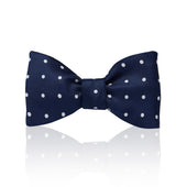 Polka Dot Silk Adjustable Bow Tie In And White