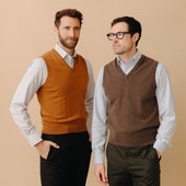 Stanhope Cashmere V Neck Slipover In Pepperpot