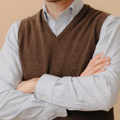 Stanhope Cashmere V Neck Slipover In Pepperpot