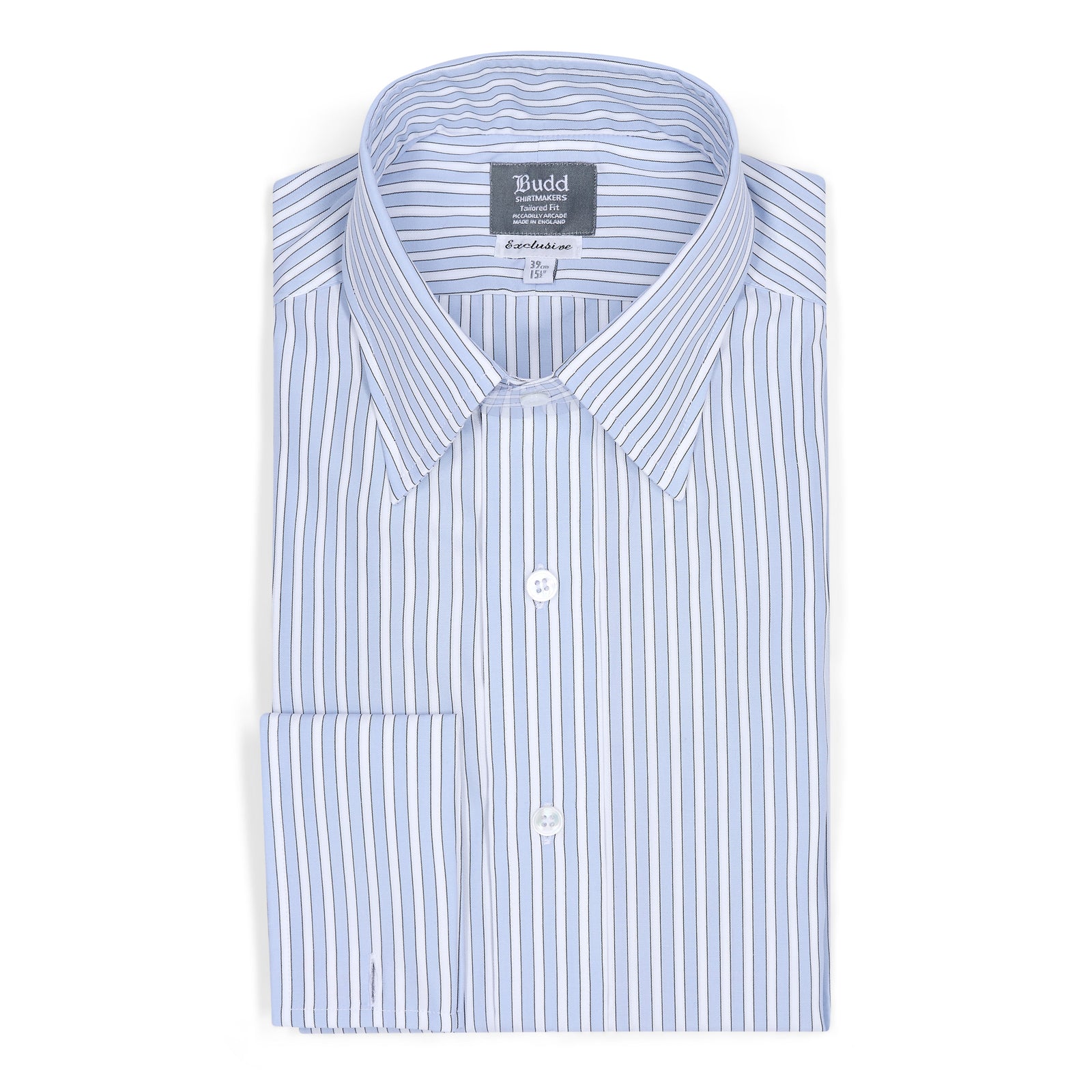 Tailored Fit Exclusive Budd Stripe Double Cuff Shirt In