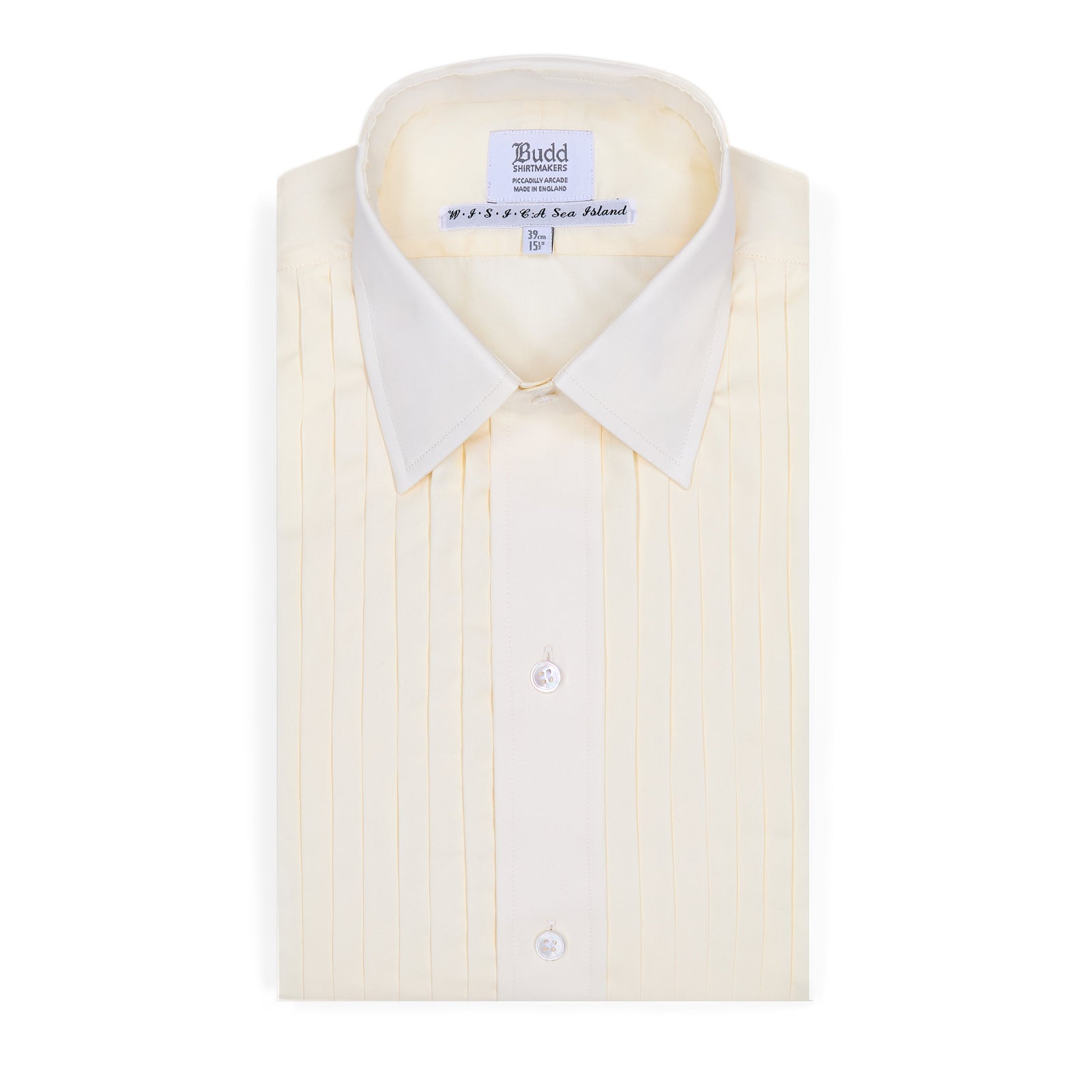 Sea Island Cotton Classic Fit Hand Pleated Dress Shirt In