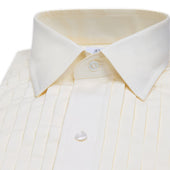 Sea Island Cotton Classic Fit Hand Pleated Dress Shirt In