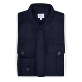 Pure Cashmere Safari Jacket in Navy