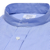 Classic Fit Stripe Poplin Formal Neckband Shirt In