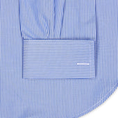 Classic Fit Stripe Poplin Formal Neckband Shirt In