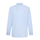 Classic Fit Stripe Poplin Formal Neckband Shirt In