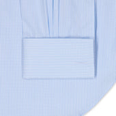 Classic Fit Stripe Poplin Formal Neckband Shirt In