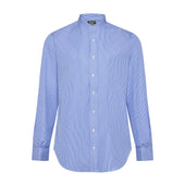 Tailored Fit Stripe Poplin Formal Neckband Shirt In