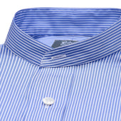 Tailored Fit Stripe Poplin Formal Neckband Shirt In