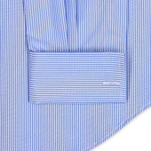 Tailored Fit Stripe Poplin Formal Neckband Shirt In