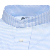 Tailored Fit Stripe Poplin Formal Neckband Shirt In